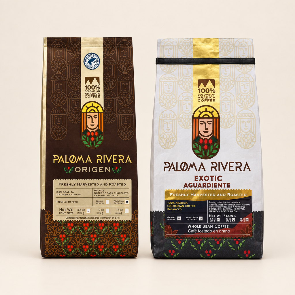 Paloma Rivera Origen and Exotic Aguardiente coffee duo