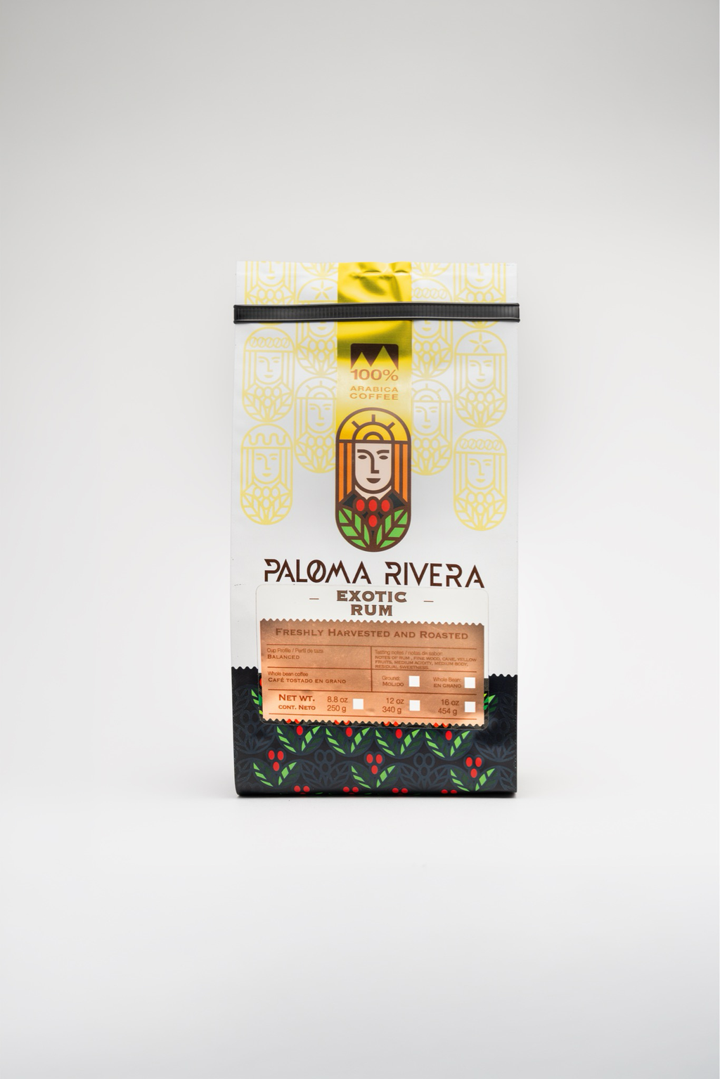 Paloma Rivera Exotic Coffee Beans Duo – Origen 454g + Exotic Rum 250g