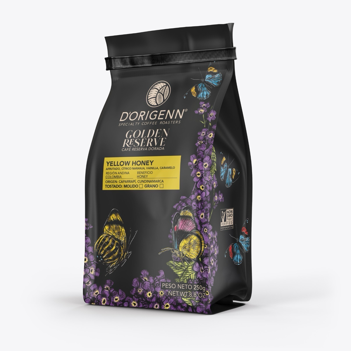 D’origenn Golden Reserve Yellow Honey Whole Bean Coffee – 250 g